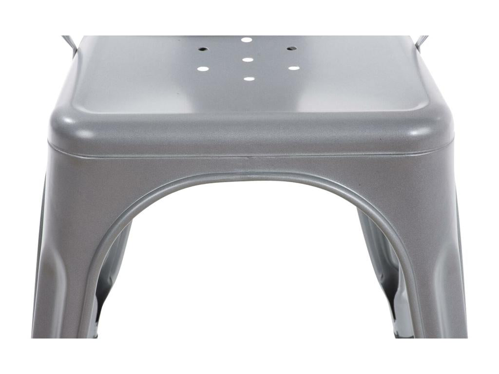 Set of 4 Bistro Chairs - Metal / Metal - Silver - Lysvia MPGN27694