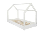 Children's 2-in-1 House Bed/Playhouse in Natural Wood 160x80 cm - White JAJK37634