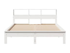 White bookcase bed without mattress, 120x200 cm, solid pine wood, WSIM58694