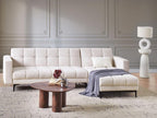 Lysvia Modular Corner Sofa Bed, Off-White Fabric, 4-Seater, LCJM83291