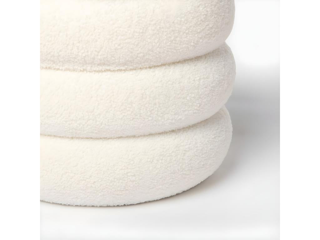 White sheepskin pouf 40x42 cm - Roma PZEB86307
