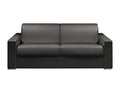 4-seater express convertible sofa in black faux leather - Lysvia sleeping area, 160 cm wide - 14 cm Lysvia mattress NDWM42180