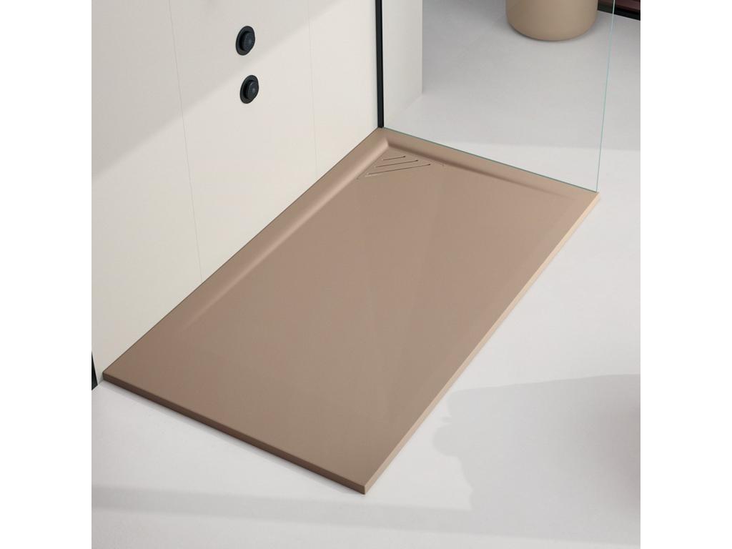 Lysvia shower tray with smooth finish and colored grid - 170x70 cm DDRQ32458
