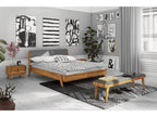 RETRO - Bed with upholstered headboard 100x200 in natural oiled wild oak TEVT12154