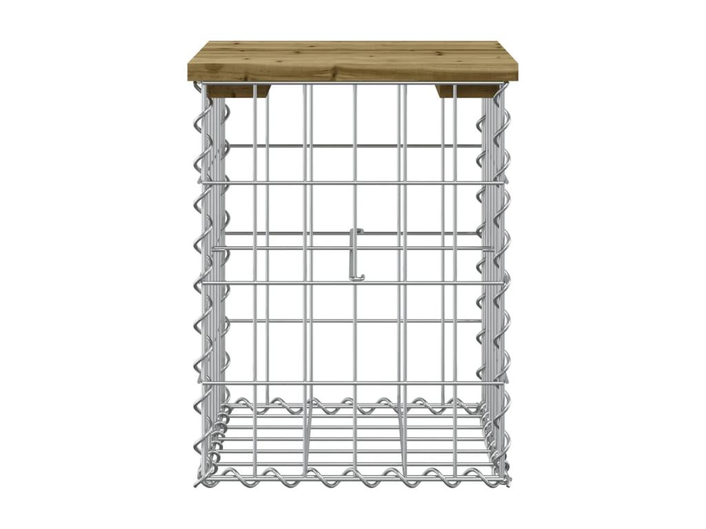 Gabion-style garden bench, 33x31x42 cm, impregnated pine wood, IVHM37491