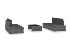 5-piece garden furniture set, woven resin, grey, NXZN10019