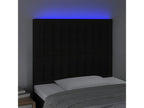Black LED Headboard 80x5x118/128 cm Fabric ASDB28997
