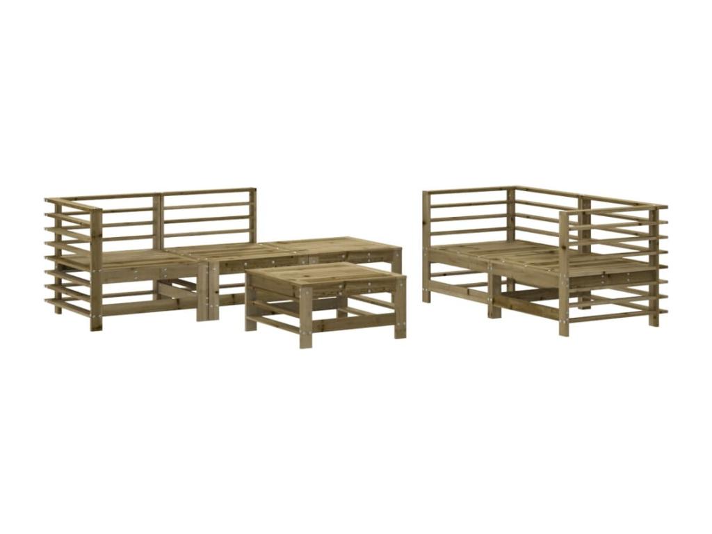 6-piece garden furniture set in impregnated pine wood EKMH23773
