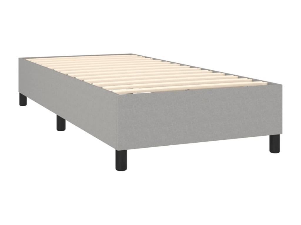Lysvia bed base with light grey mattress 90x200 cm Fabric VMUD91795