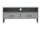 TV stand with metal legs, Grey, Solid pine wood, Lysvia KGTP31308