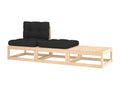 3-piece garden furniture set with cushions, solid pine wood LQWM96741