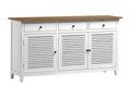 White recycled wood sideboard with an aged effect - Lysvia LUYC66065