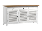 White recycled wood sideboard with an aged effect - Lysvia LUYC66065