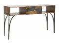 Brown wooden console table with drawer, 130x40x80 cm, KWAU37848
