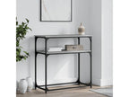 Grey console table 75x35.5x75 cm engineered wood QVFN16258