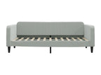 Daybed with pull-out bed, light grey, 90x200 cm, velvet, NDJK77679