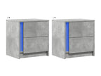Bedside cabinets and LED Lysvières 2 pcs concrete grey SMPV24394