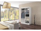 Small bedroom wardrobe with 2 sliding doors, black, with 6 mirrors, Lysvia, 120cm, PUPD09727