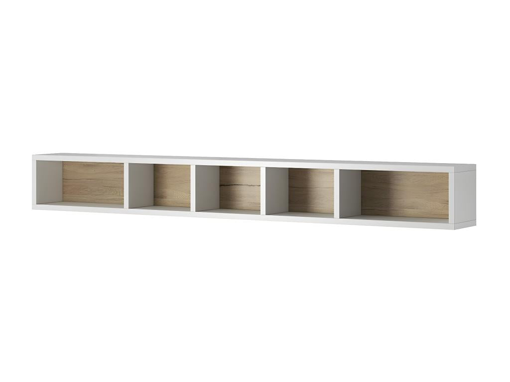 170cm shelf from the Lysvia collection - White and oak color WYLN09029