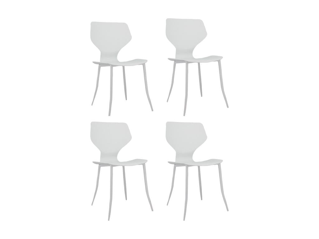 Elariva Home - Set of 4 Chairs in Matte White Polypropylene OEPH50952