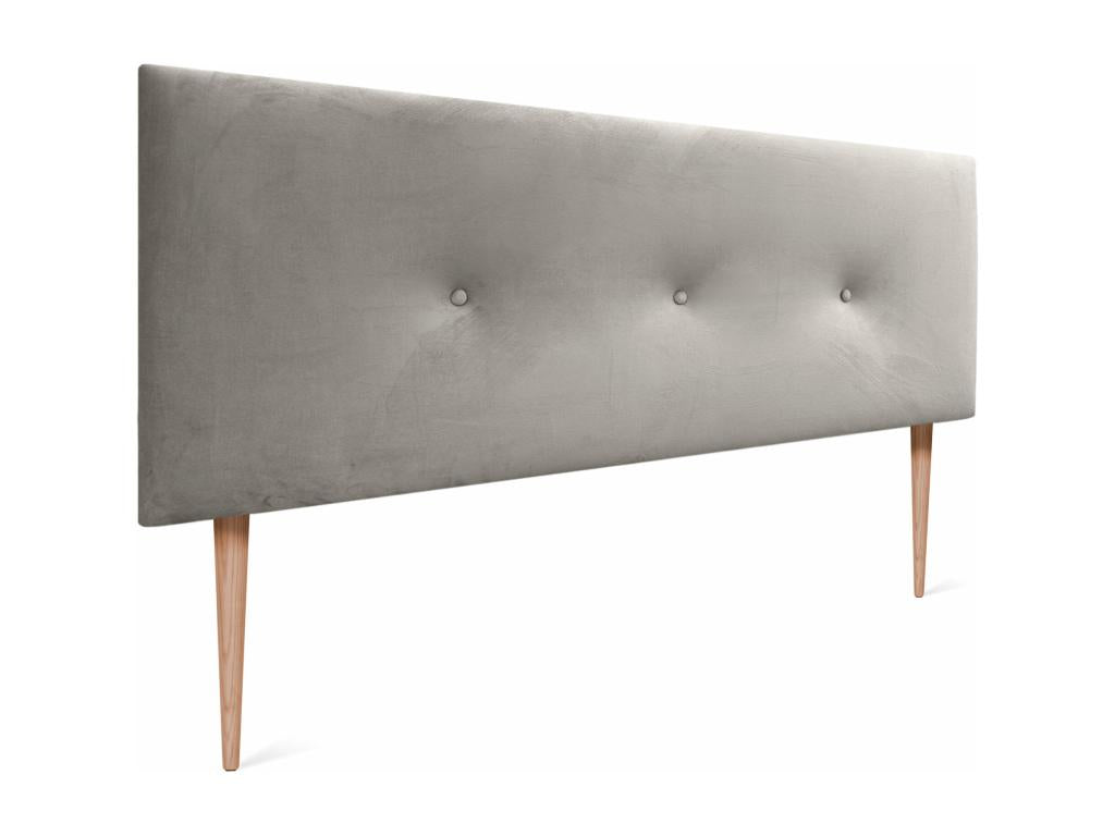 Elariva Smooth Velvet Headboard with Buttons 135x115 with Bed Legs 120/135/140 - Beige CSFU26074