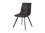 Elariva WQYV61288 chair in dark grey faux leather fabric with black metal legs