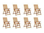 Folding garden chairs with cushions, set of 8, Lysvia wood, MSDP30056