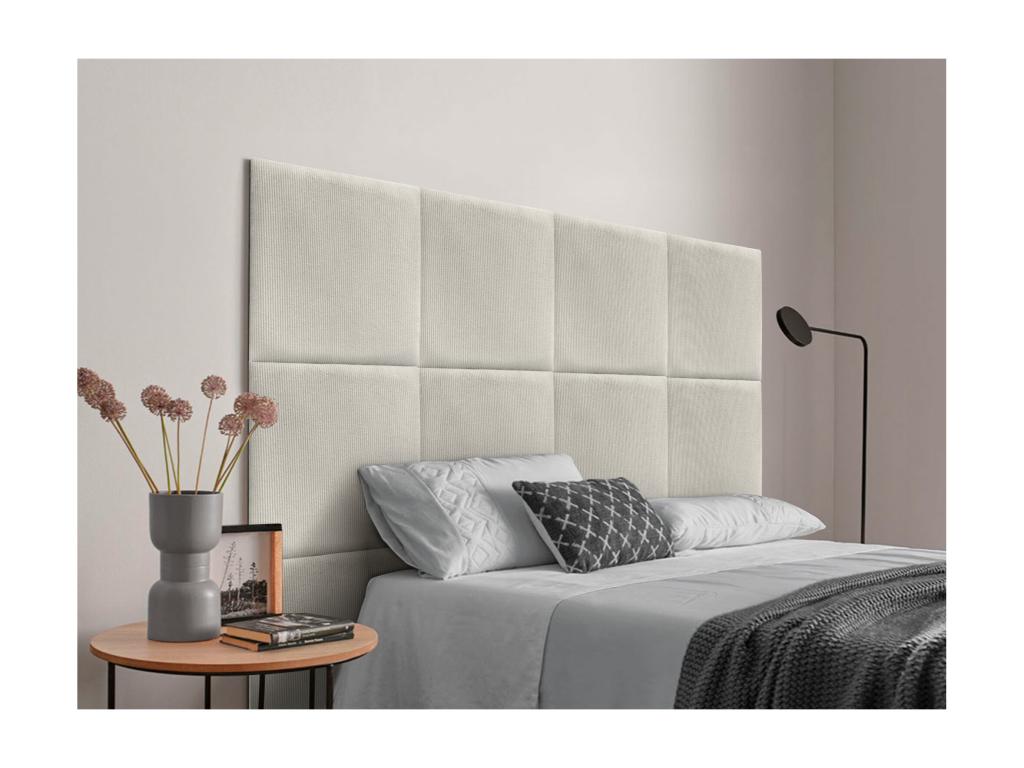 Elariva Upholstered Headboard in High-Quality Corduroy, Elariva Interior composed of interchangeable self-adhesive panels, bone white, 95 cm, NAOO19023
