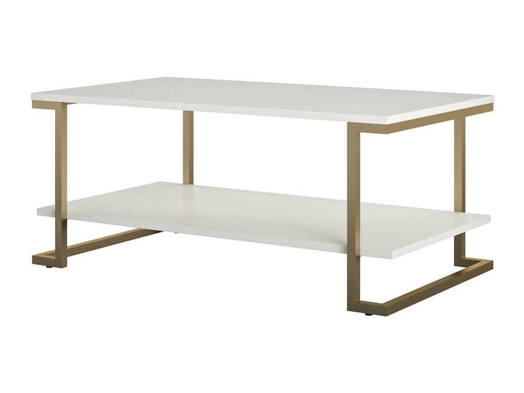 Coffee table with 1 shelf in white MDF IWLD80531