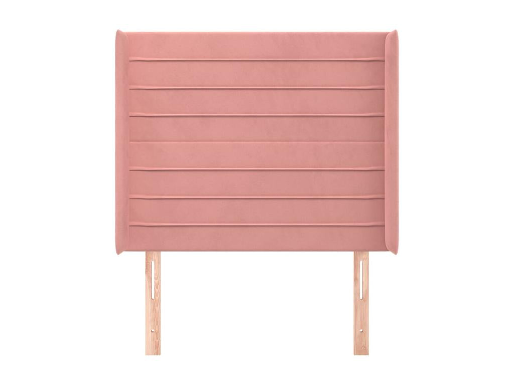 Headboard with wings, Pink, 93x16x118-128 cm, Velvet, SCEM07185