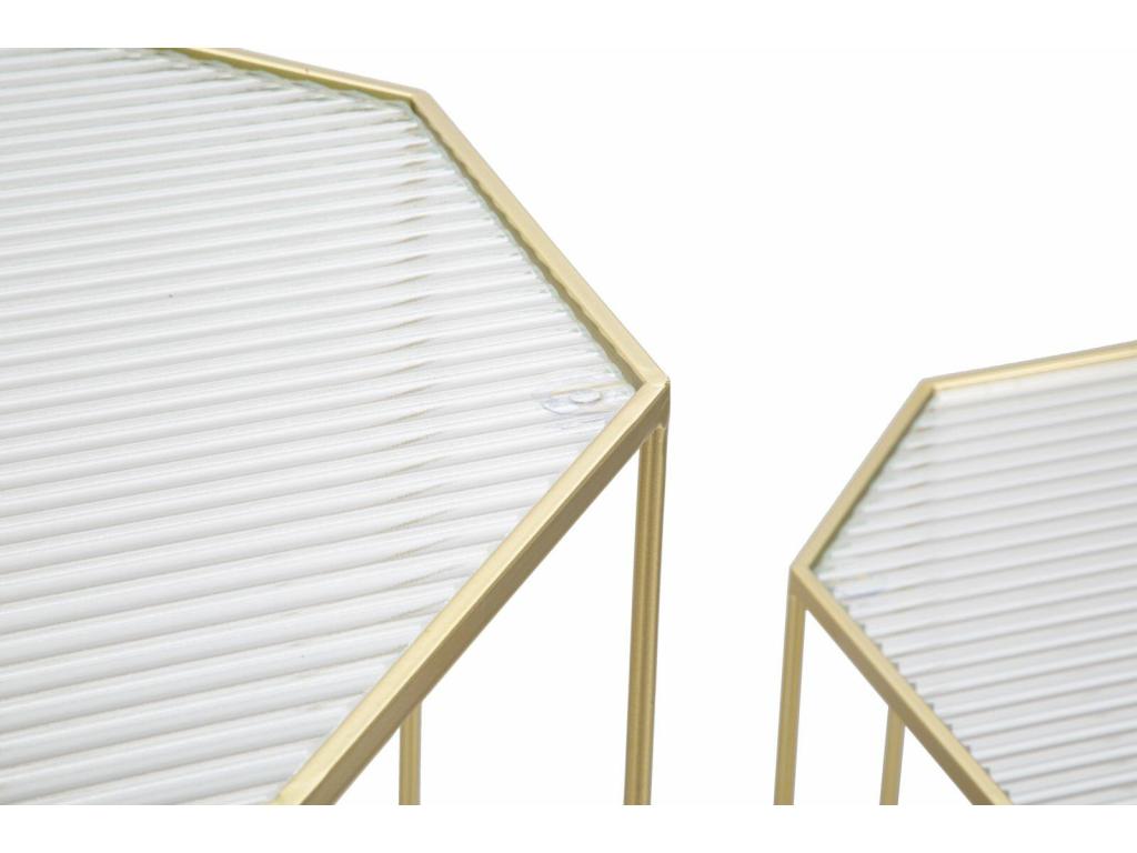 Lysvia Coffee Table, Magazine Rack for Sofa, Living Room Shelf, Gold, 50x46 h100 cm IIJG58138