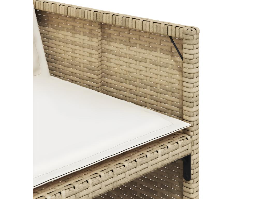 9-piece beige poly rattan garden dining set and cushions QDJL88032