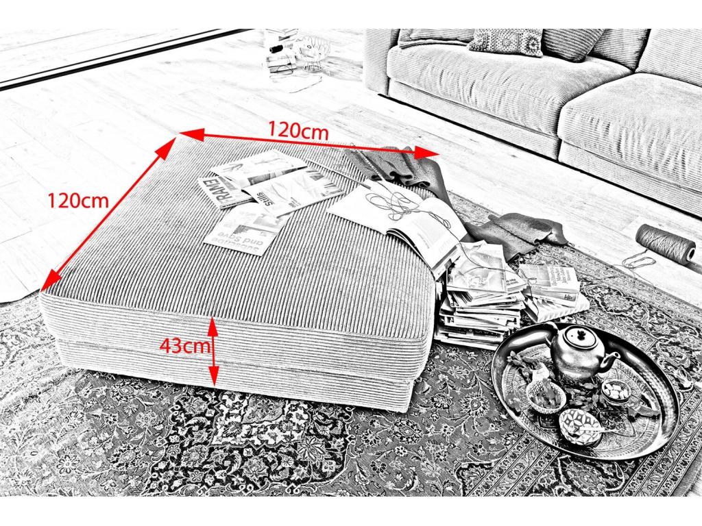 Pouf - Pink corduroy velvet - Elariva MTXU36509