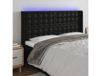 Black LED Headboard 183x16x118/128 cm Faux Leather YDBD36425