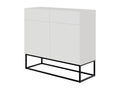 Two-door chest of drawers - 100 cm white with black legs - Lysvia IKQN81759