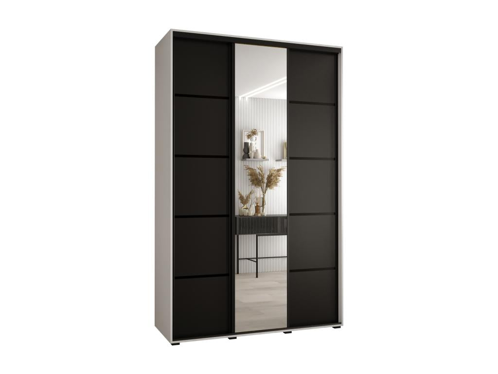 Lysvia 5 Sliding Door Wardrobe 235.2/150/60 3 Doors White/Black/Black UUBA87505