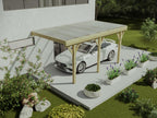 Lysvia single lean-to carport in treated wood - with PVC roof - 1 car - 15 m² - Lysvia YMTW64082