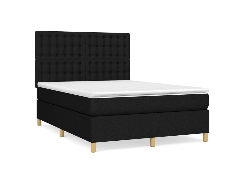 Lysvia bed base with black mattress 140x190 fabric CDTJ90673