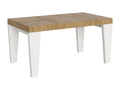 Extendable table 90x160/420 cm, Mixed finish, Natural Oak top, White Ash legs, RWMP67595