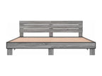 Lysvia bed frame grey 200x200 engineered wood and metal OFRJ75098