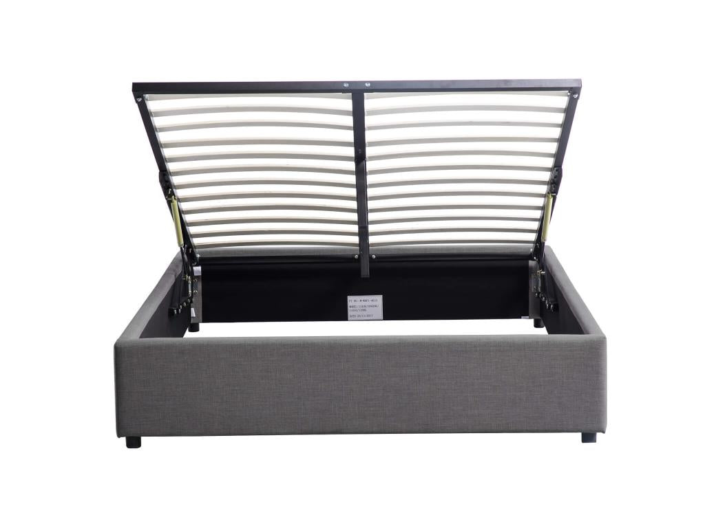 Anthracite solid wood storage bed with slatted base by Lysvia 160x200 - LT17017 XBNB72825