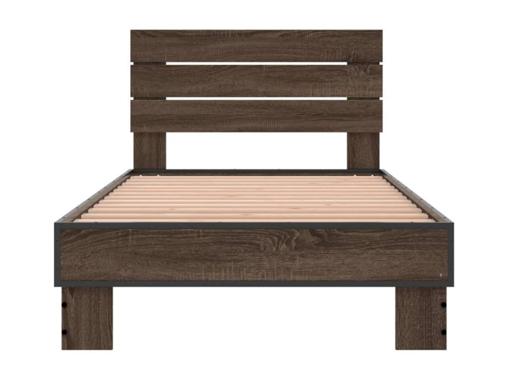 Bed frame without mattress, brown oak, 90x190 cm, EZAE41270