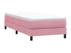 Pink velvet bed base without mattress, 100x210 cm, JADQ57276