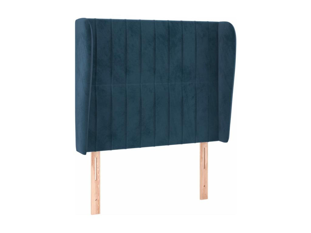 Headboard with wings, Dark blue, 83x23x118/128 cm, Velvet, FIKZ83890