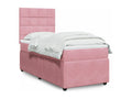 Bed base with mattress, Pink, 90x190 cm, Velvet, XTWN66319