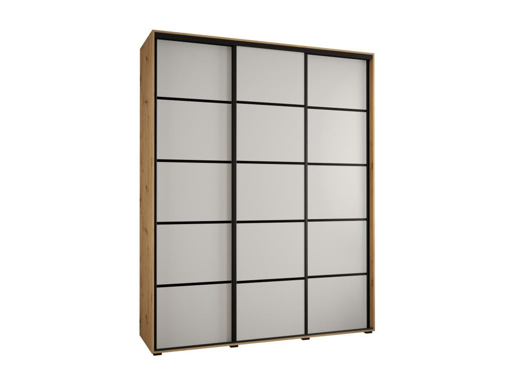 Lysvia 4 Sliding Door Wardrobe 235.2/190/60 3 Doors Lysvia/White/Black DCDS83139