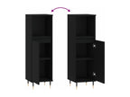 Black bathroom cabinet 30x30x100 cm engineered wood NDXQ94886