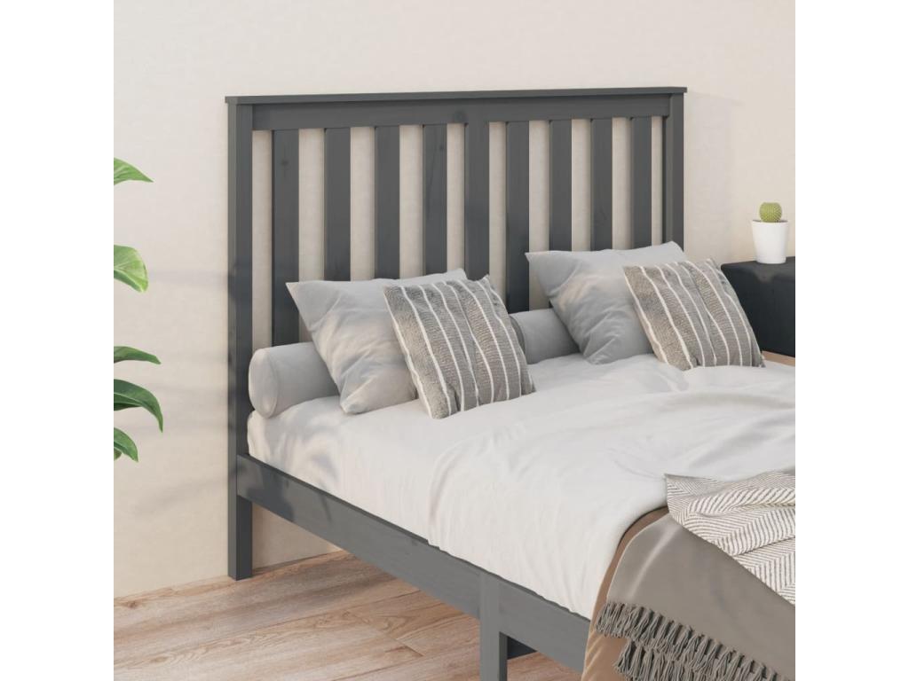 Grey Headboard 126x6x101 cm Solid Pine Wood GYPF50565