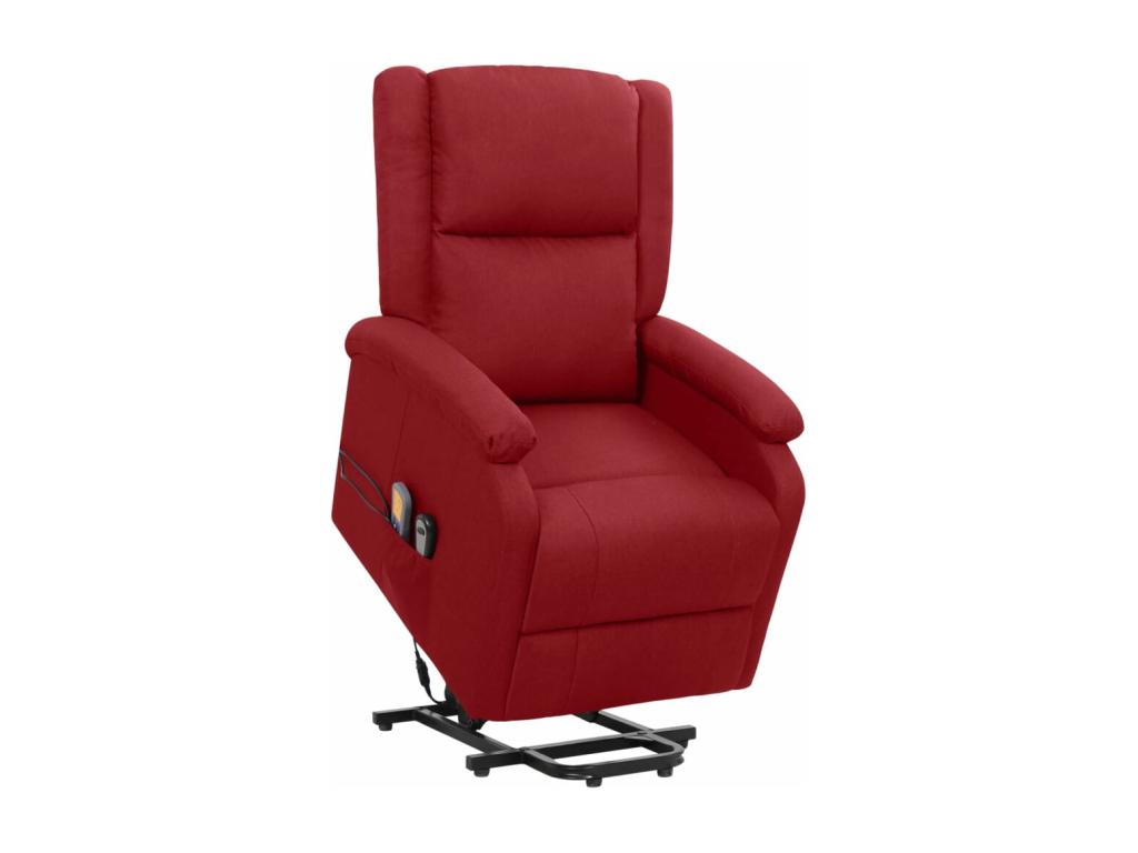 Burgundy Red Fabric Massage Chair QWPM89249