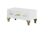Bedside table with 1 drawer, white and gold lacquered wood design, 60cm TMGO56799